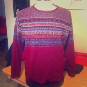 Red pattern winter sweater