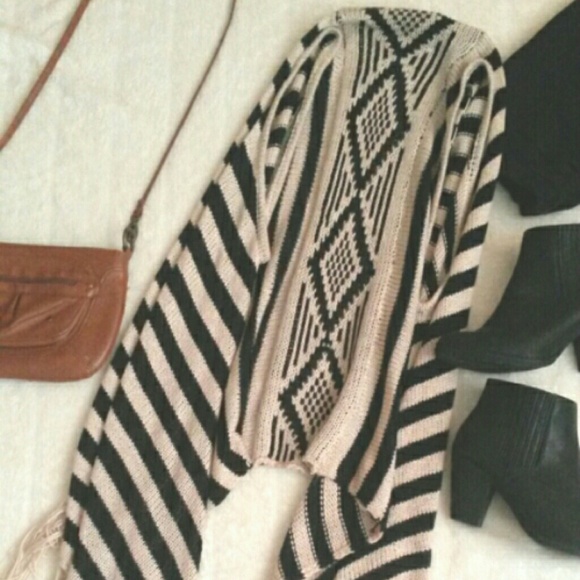Long fringe sweater vest