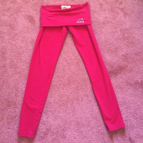 pink hollister yoga leggings