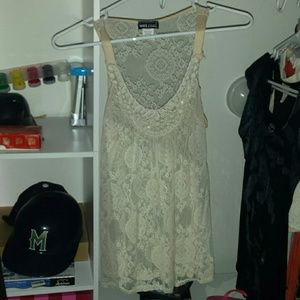 Lace and beaded tank top