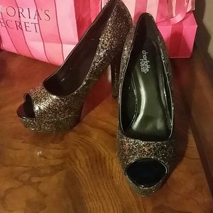 Multi color glitter stilettos