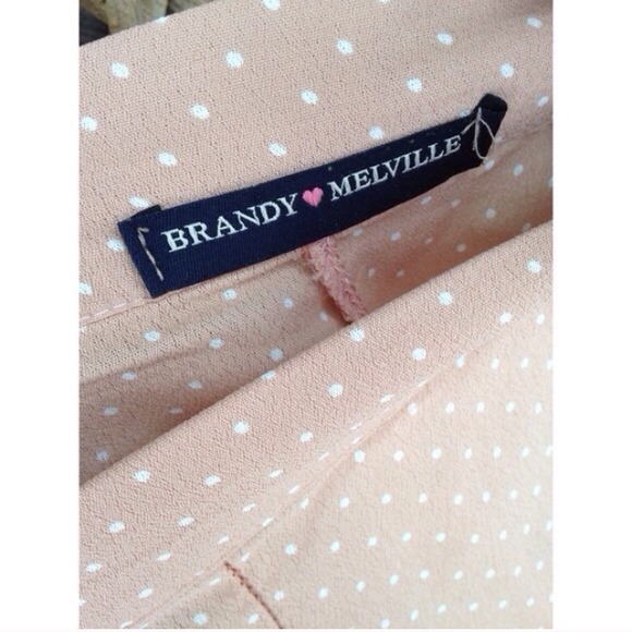 RARE brandy Melville peach polka dot circle skirt
