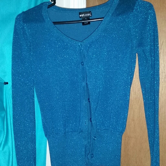 Wet Seal Teal Sparkly Top NWOT