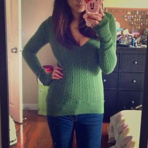 Abercrombie green v-neck sweater