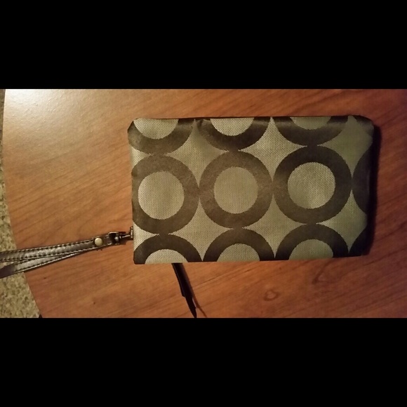 Gold & Brown Wristlet/Clutch