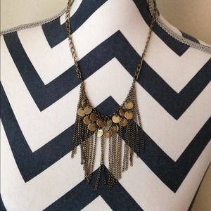 Gold metal chain necklace