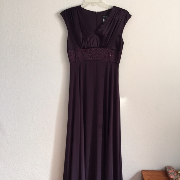 Dark Plum Satin Evening Dress