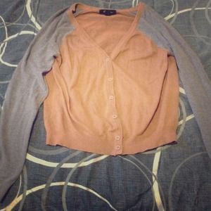 Color block tan and grey cardigan