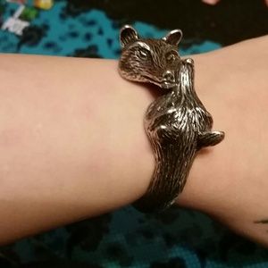 Silver adjustable fox bracelet