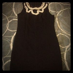 Black bodycon w/ white pearl beading/embellishing