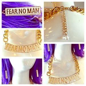 FEAR NO MAN Gold Necklace Set