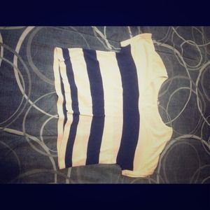 Navy blue and offwhite striped shirt