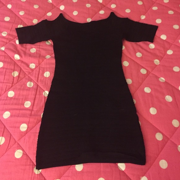 Small bebe black fitted dress