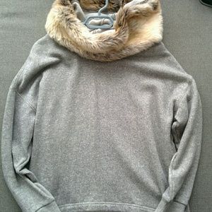 Aerie fur hood sweater