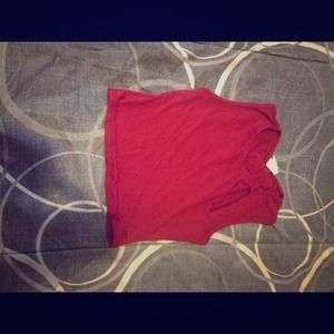 Red crop top w/ triangle opening on chest