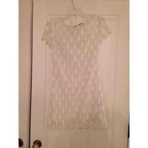 White crochet shift dress
