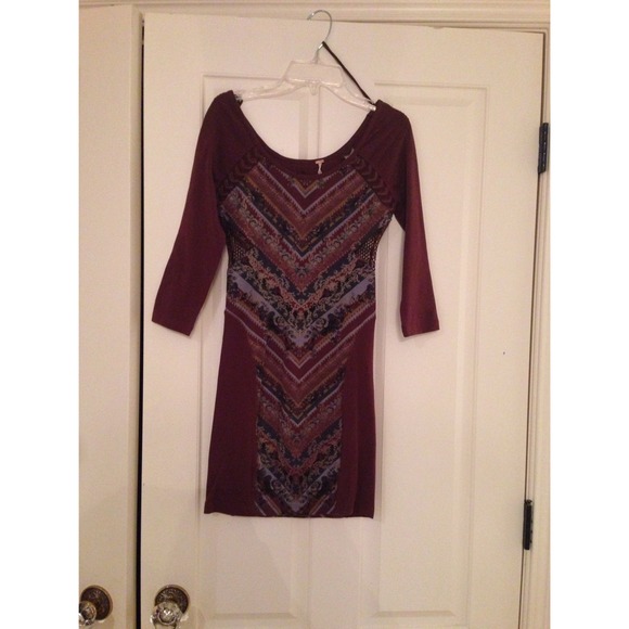 Printed free people bodycon dress