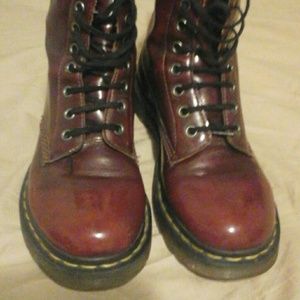 Red vegan material  Dr martens