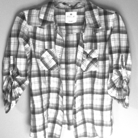 Packsun black white and silver flannel