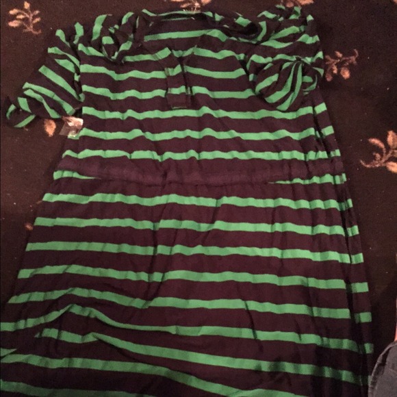 Reserved for awing Navy and green 3/4 sleeve dress