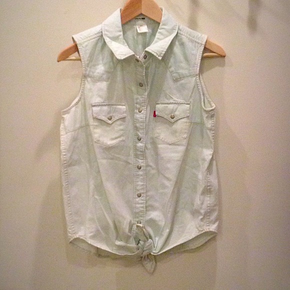 Levi's Tops - Levi's Light Blue Sleeveless Top