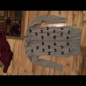 Long gray cardigan
