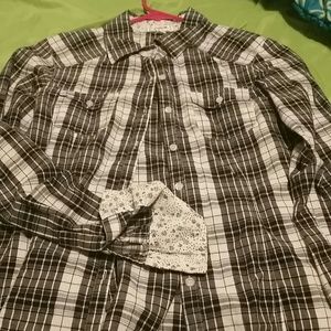 Black and white dress shirt
