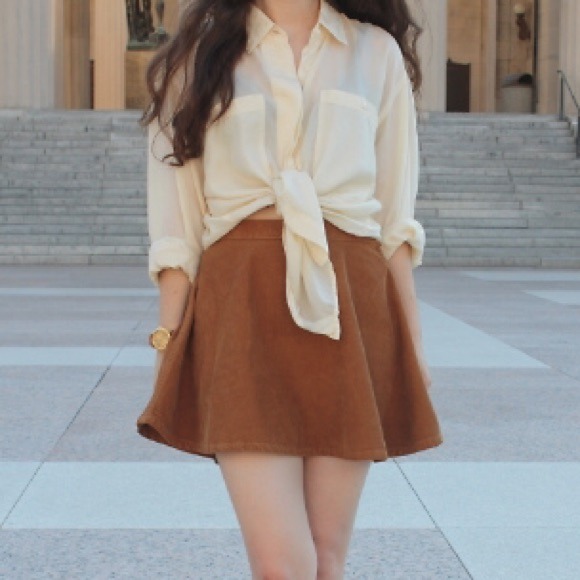 American Apparel Dresses & Skirts - 🚫SOLD🚫 AA Brown Corduroy Skirt