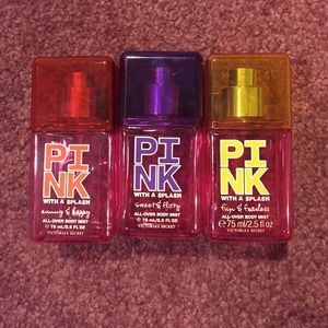 Mini pink perfume sprays