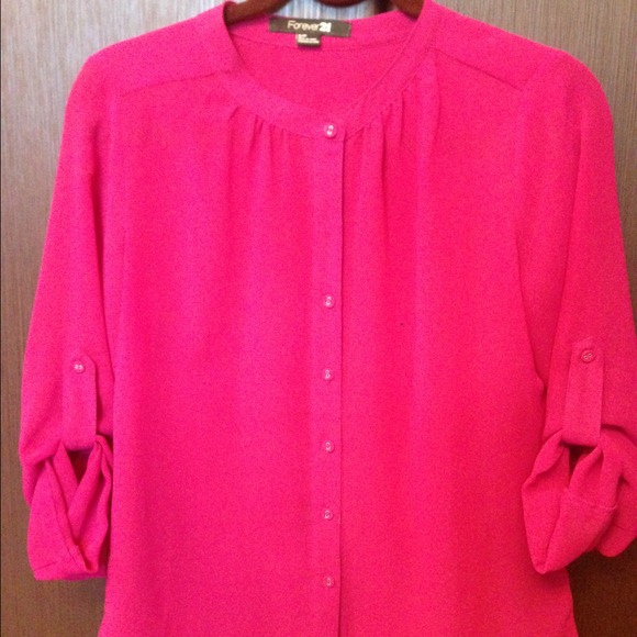 Dark pink chiffon blouse