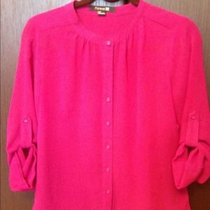 Dark pink chiffon blouse