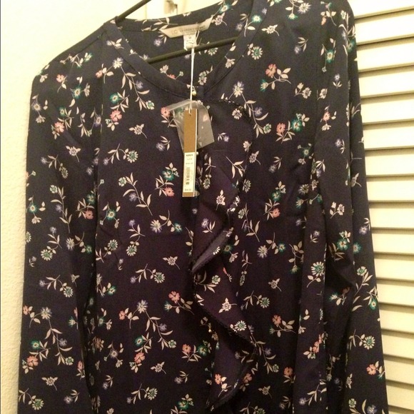 Lauren Conrad vintage luxe navy dress shirt.