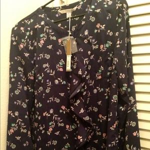 Lauren Conrad vintage luxe navy dress shirt.