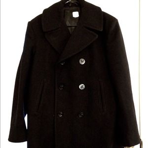 Brrr it's cold sale ❄️Men's Black Wool Peacoat