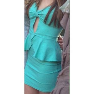 Mint green mini dress