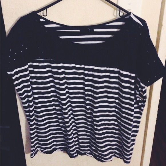 Gap striped blouse navy and white