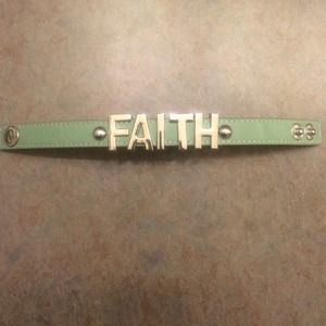 Mint green "faith" bracelet