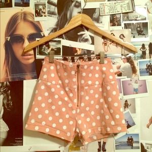 Brandy Melville Pink Polka Dot Shorts