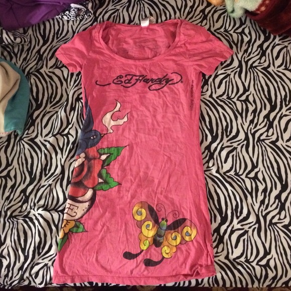 Pink Ed Hardy shirt