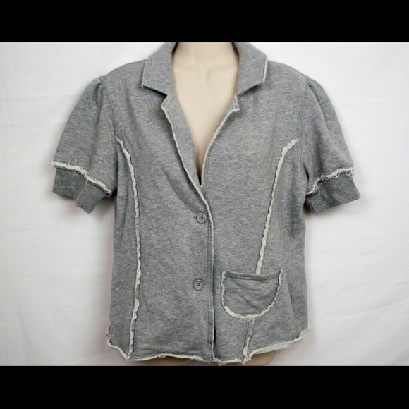 Banana Republic Gray Short Sleeved Blazer Sz L