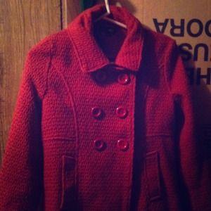 Dark red elegant trench coat