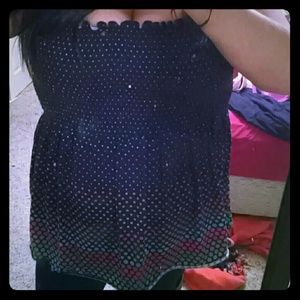 Polka Dot Flowy Tube Top