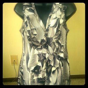 New York & Company Black / White Blouse