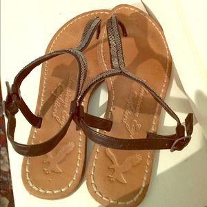 American eagle black beaded sandals size 8.5