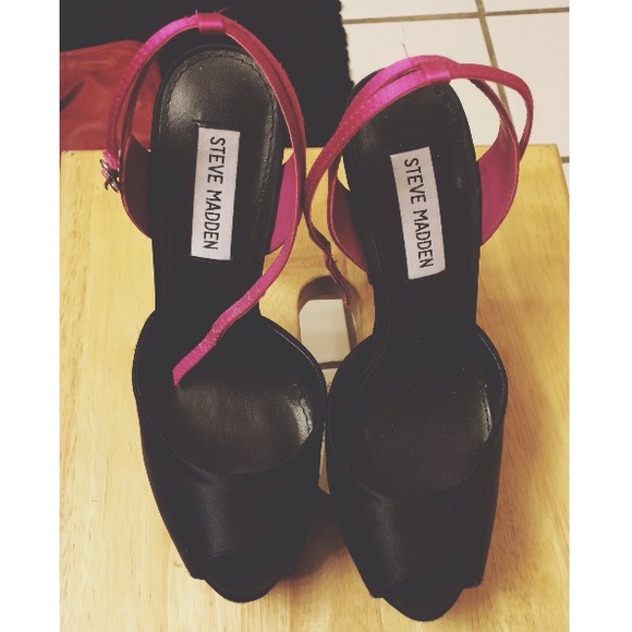 Black and pink heels