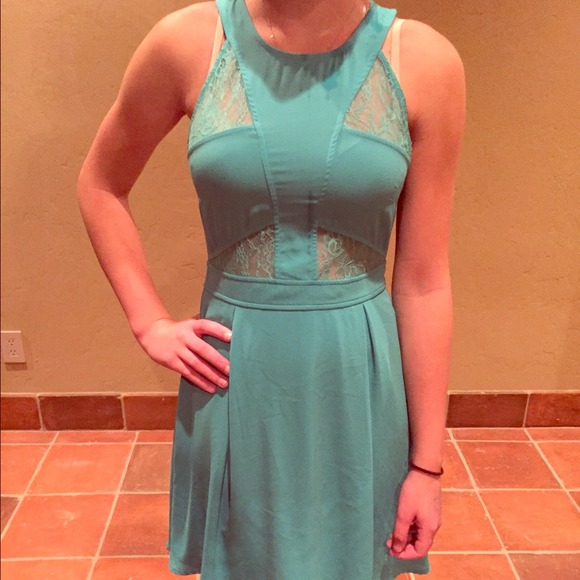 F21 Turquoise Lace Dress
