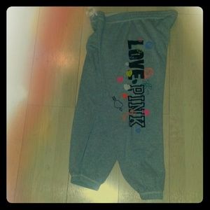 PINK Grey Capri Sweatpants