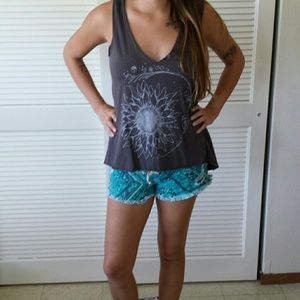Gray boho tank