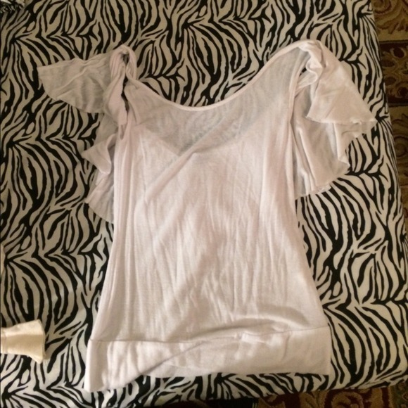 White ruffle top