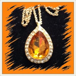 Vintage Citrine Pendant Necklace